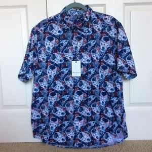 NEW Robert Graham Skull Print Shirt